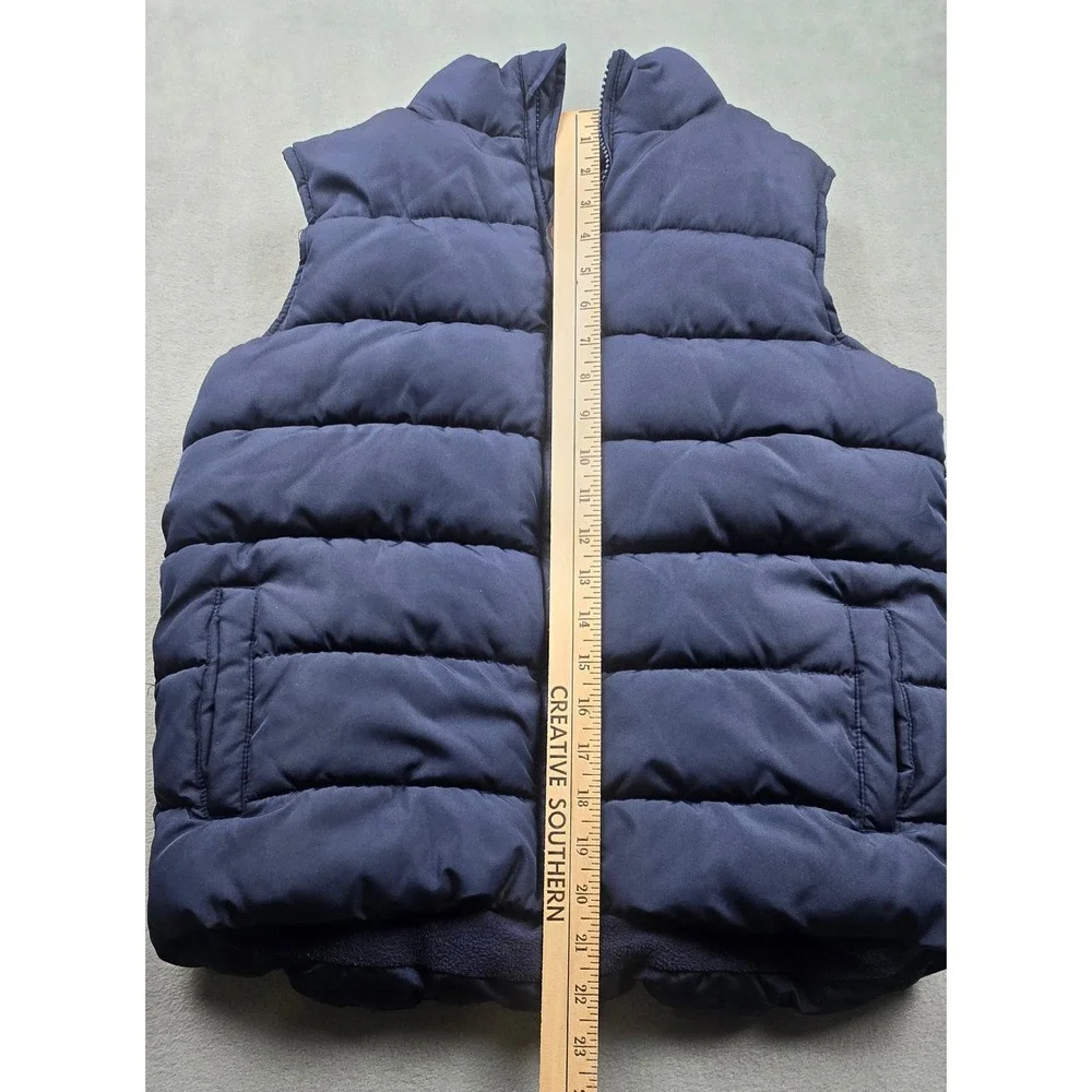 Gymboree Boys Navy Blue Puffer Vest Fleece Lined Mock Neck‎ Size 12 3030570